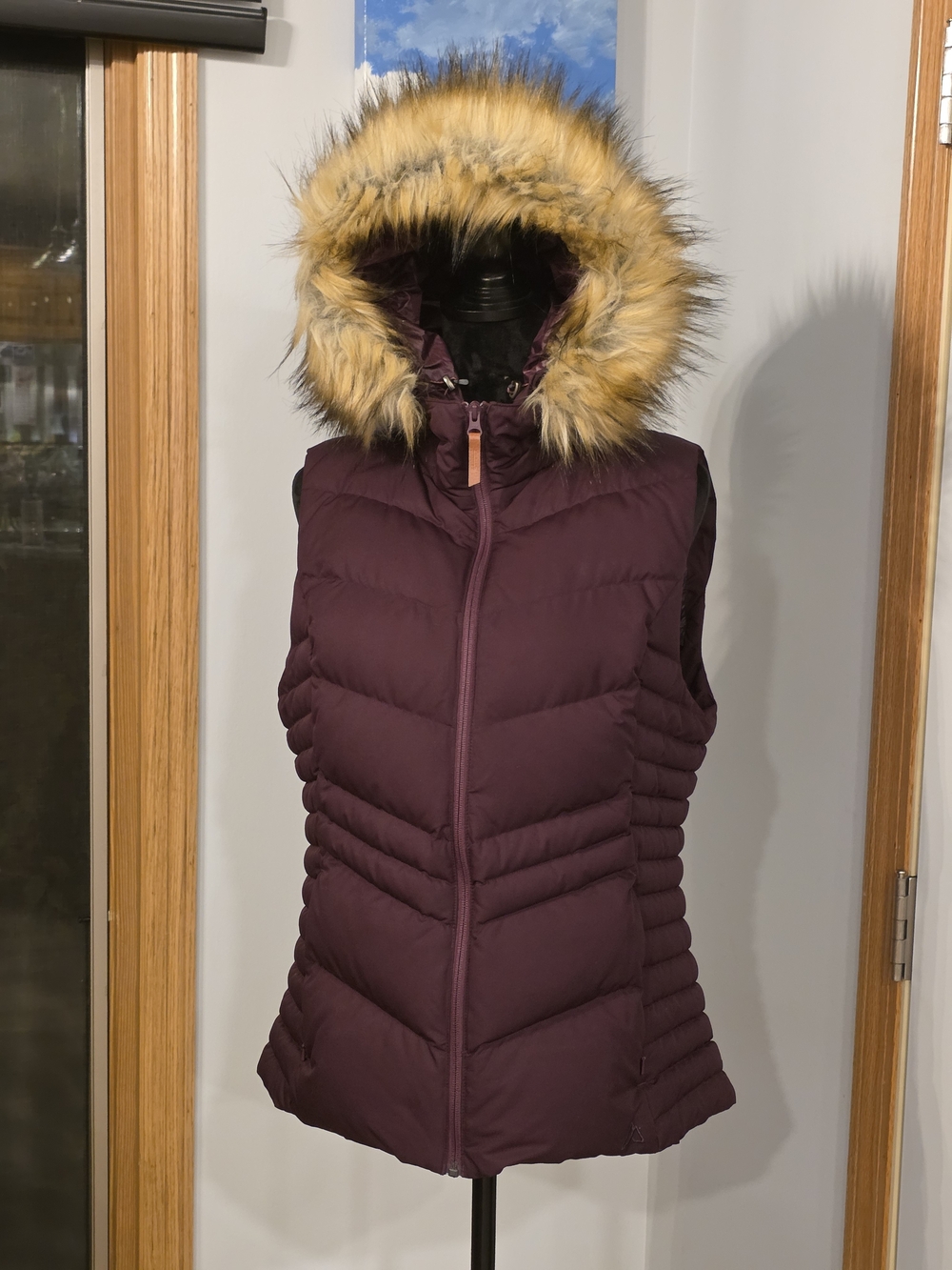 Alpine Design Purple Chevron-Quilted Puffer Vest- Women's Large